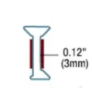 Tiiviste T 3-suunta-2 lasia 10,8 mm kaksipuoliteipilla, väli 3mm, L=3000mm