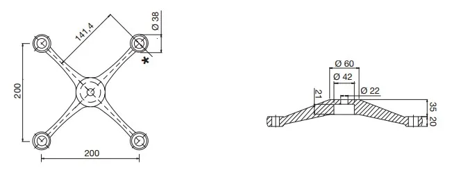 Spider 4-vartinen RST AISI316