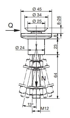 Julkisivuhela D45mm, senkkikanta säädettävällä nivelellä, RST AISI316