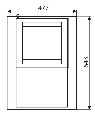 Läpiantolaatikko, RAL 9005 musta L 476mm, S 642mm, K 62mm