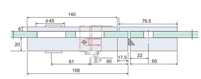 Vastakappale LL-20 lukolle Alumiinin värinen