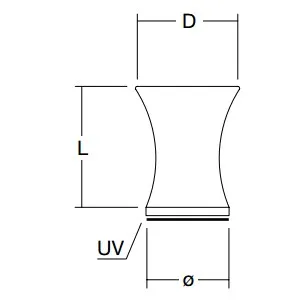 Vedin "Cello" UV-liimattava ¨24 D18mm L28 mm