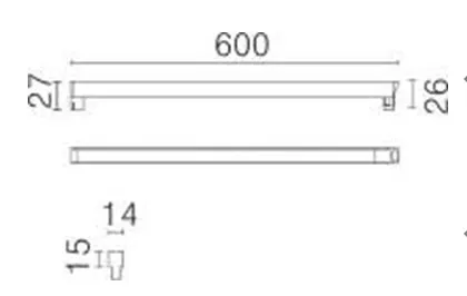 LED valaisin minikiskolle, 3000K, L=600mm 700lm, 6W/84PCS , Input:DC-24V, valkoinen