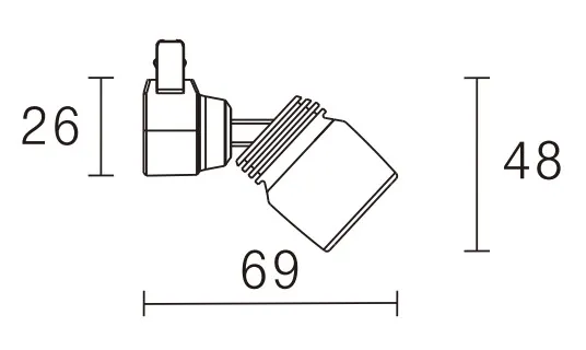 LED valaisin minikiskolle, 3000K, 3,4W Input:DC-12V, musta, säädettävä